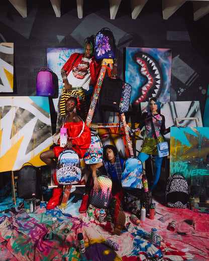 SPRAYGROUND® BACKPACK WYNWOOD WALLS COLLAB ELLE STREET ART B BALL COURT BACKPACK