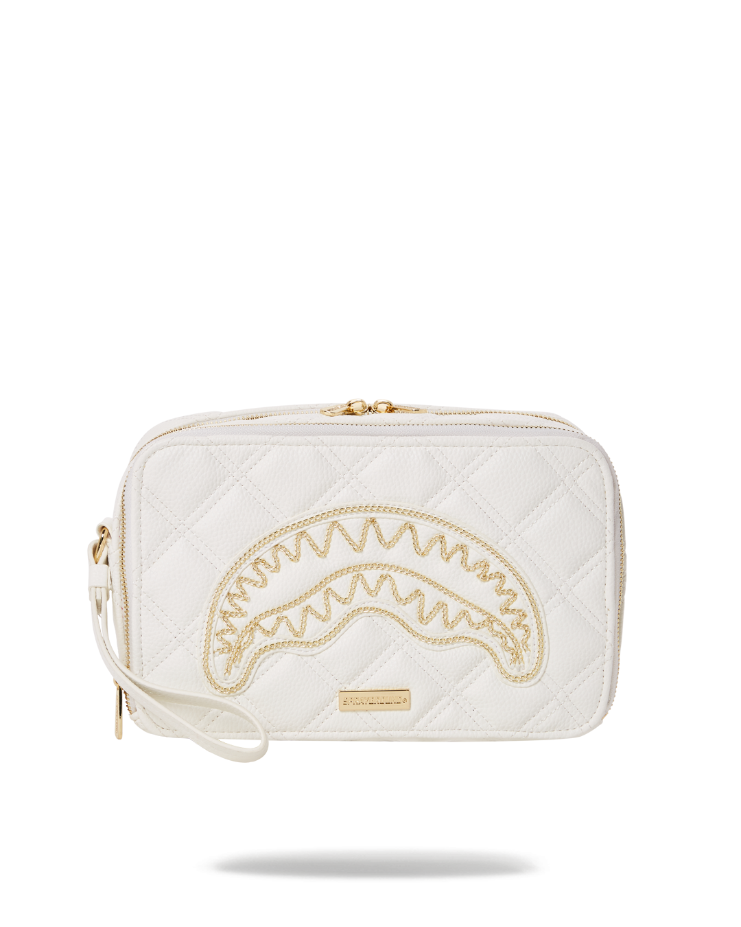 SPRAYGROUND® TOILETRY RIVIERA LE BLANC GOLD CHAIN SHARK TOILETRY BAG