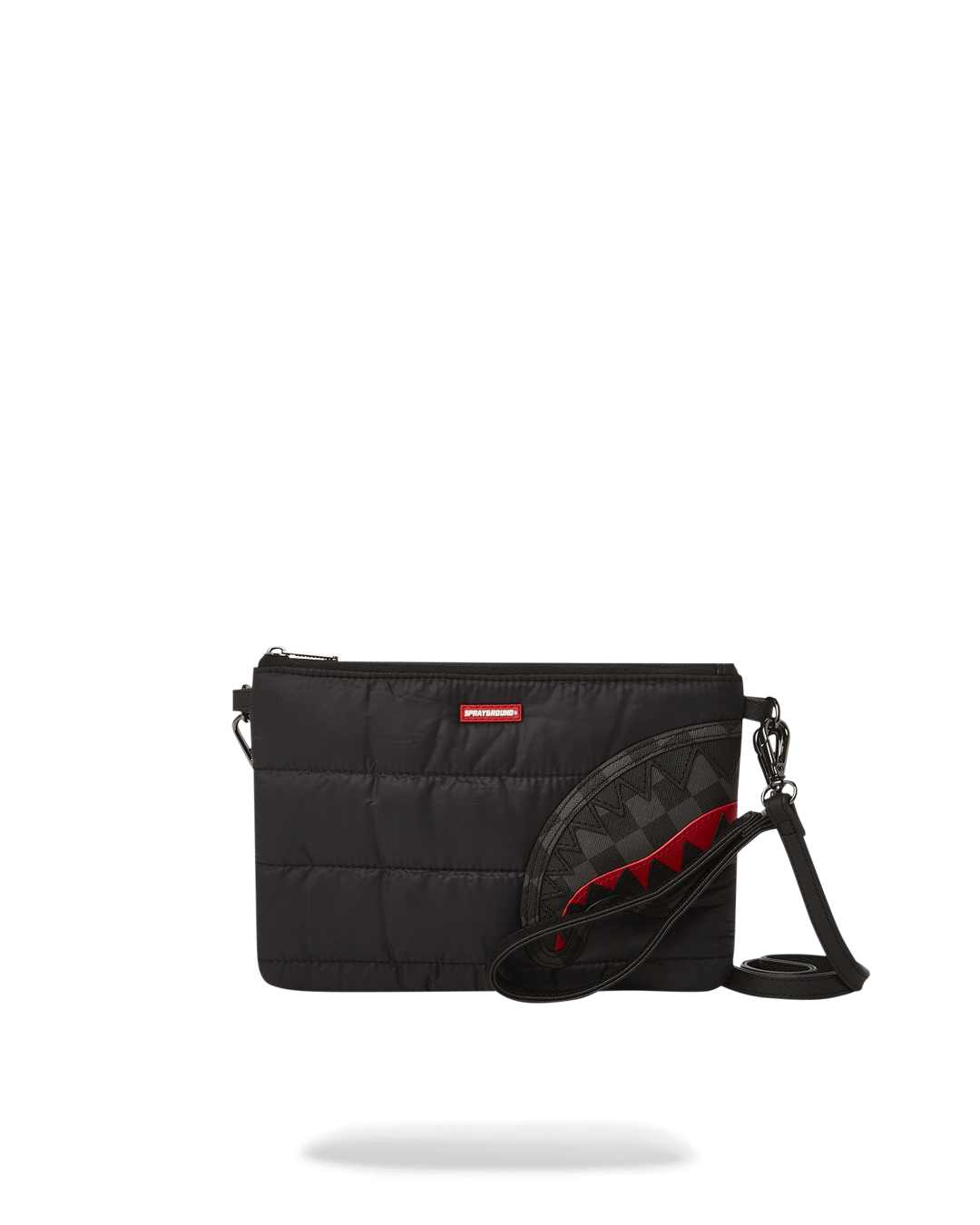 SPRAYGROUND® POUCHETTE BLACK PUFFER CHECK CROSSOVER CLUTCH