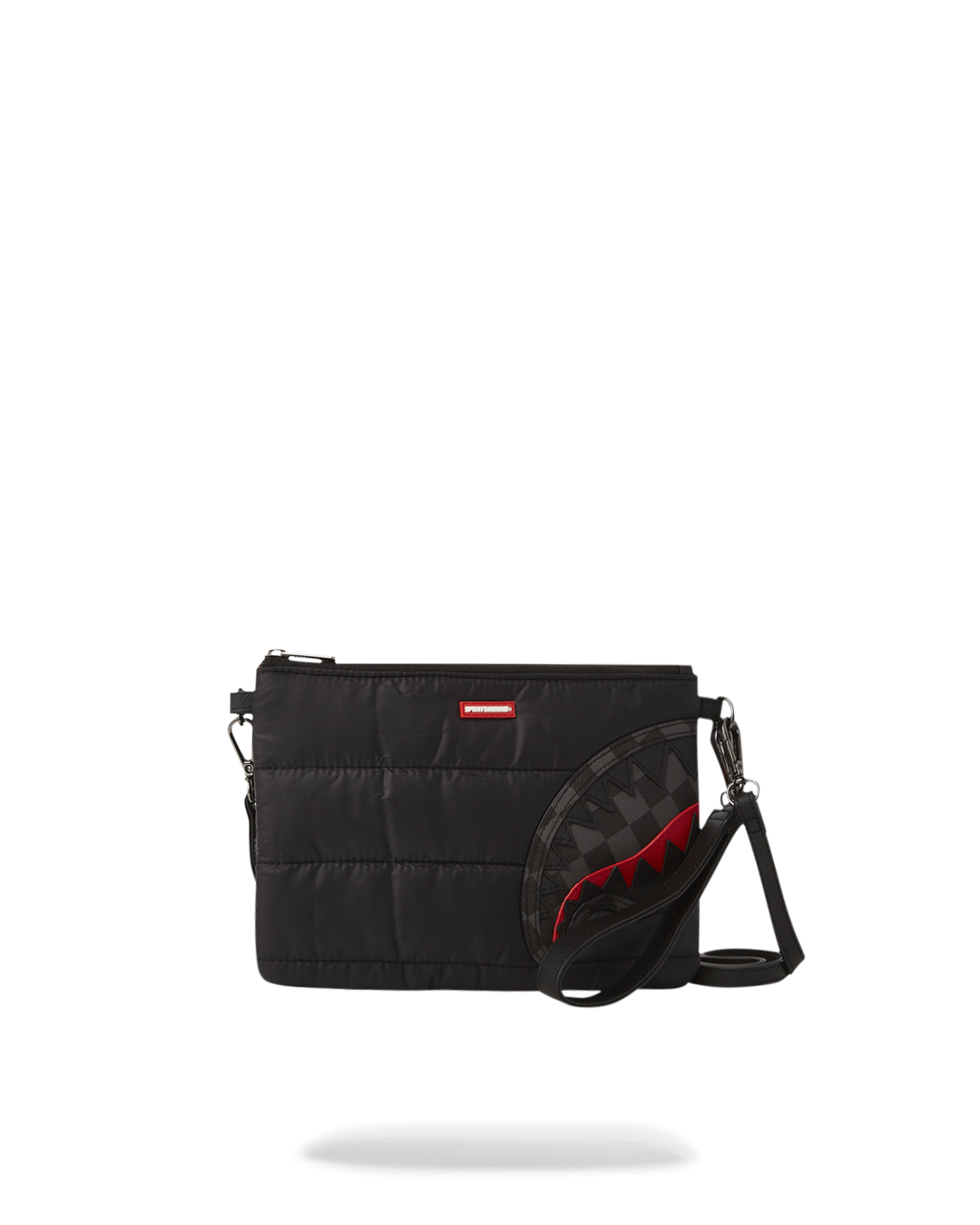 SPRAYGROUND® POUCHETTE BLACK PUFFER CHECK CROSSOVER CLUTCH
