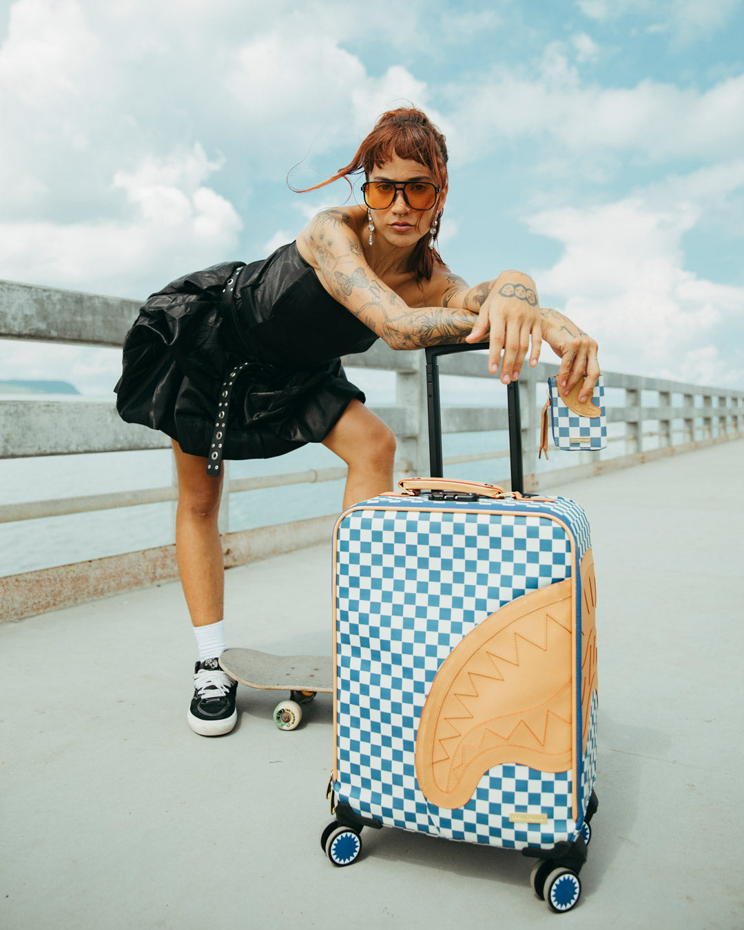 SPRAYGROUND® LUGGAGE LETTER CHECKERS SOFT CARRY-ON LUGGAGE