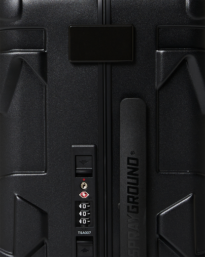 SPRAYGROUND® LUGGAGE CARGO PATCHES SHARKITECTURE CARRY-ON LUGGAGE BLACK WITH EXTRA STICKERS
